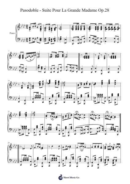 Suite Pour La Grande Madame Op. 28: IV. Pasodoble Sheet Music by TropNK-Arr.Aumeo Glennrine
