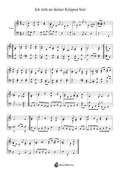 Ich steh an deiner Krippen hier Sheet Music by Johann Sebastian Bach-Arr.Sainsgen Junebrowne