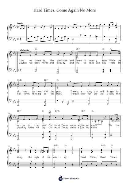 Hard Times, Come Again No More Sheet Music by Stephen Foster-Arr.Walshfox