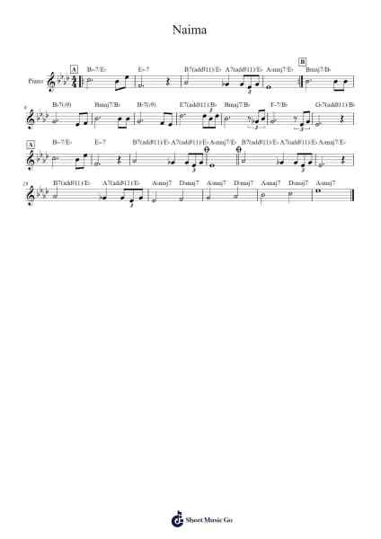 Naima Sheet Music by John Coltrane-Arr.Latbel Conler