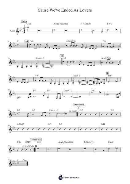 Cause We've Ended As Lovers Sheet Music by Stevie Wonder/Jeff Beck-Arr.Kyleyy