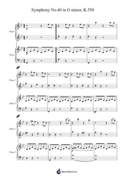 Symphony No. 40 in G Minor, K. 550: I. Molto allegro Sheet Music by Wolfgang Amadeus Mozart-Arr.Humlouie