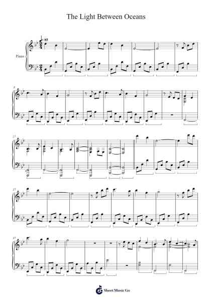 The Light Between Oceans Sheet Music by Alexandre Desplat-Arr.Nyroy Vebe