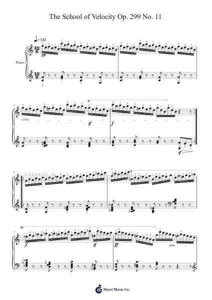 The School of Velocity, Op. 299, No. 11 Sheet Music by Carl Czerny-Arr.Olch