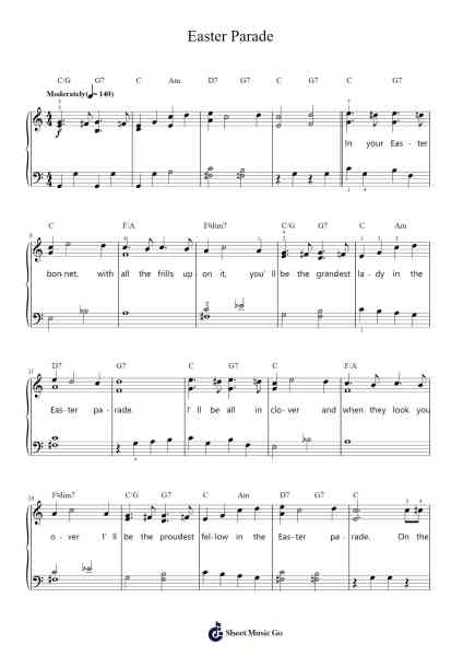 Easter Parade Sheet Music by Irving Berlin-Arr.Earllotte Mansnix