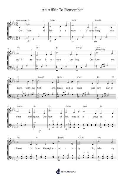 An Affair To Remember Sheet Music by Vic Damone-Arr.Barlo Osford