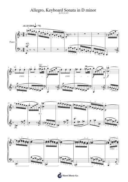 Keyboard Sonata in D Minor, K.553, L.425 Sheet Music by Domenico Scarlatti-Arr.Hoodlyle Joyyoung