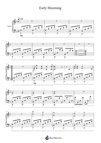 Early Mourning Sheet Music by Alesana-Arr.Joedrich