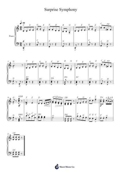 Symphony No. 94 in G Major "Surprise" Notenblatt von Joseph Haydn-Arr.Hewgy Fowearl