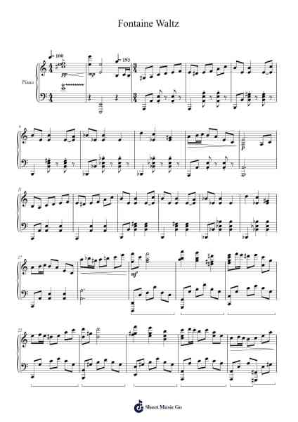 Fontaine Waltz Sheet Music by Yu-Peng Chen-Arr.Shawqe Bryy