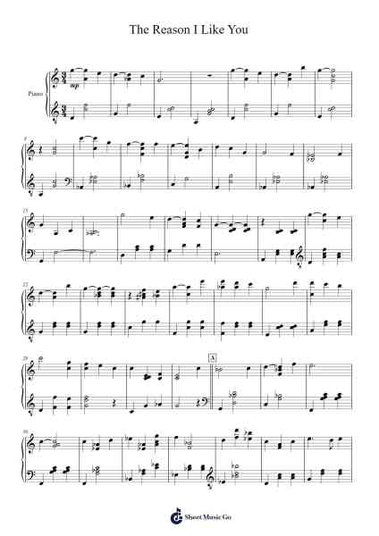 The Reason I Like You Sheet Music by Daystar-Arr.Mollpag