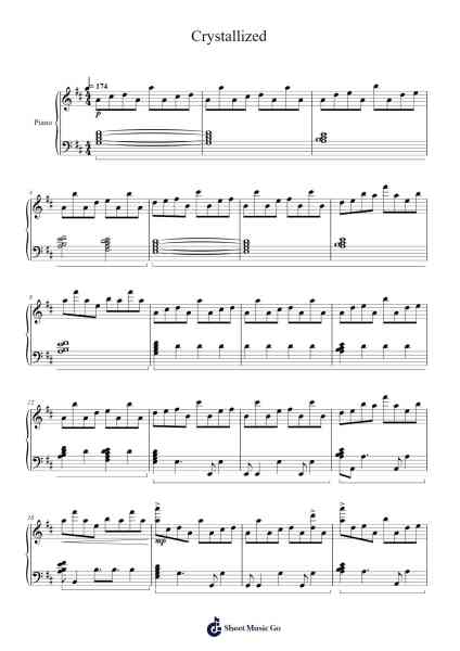 Crystallized Sheet Music by Camellia-Arr.Dawnbian Sherqe