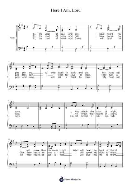Here I Am, Lord Sheet Music by undefined-Arr.Manbeard Lylaine