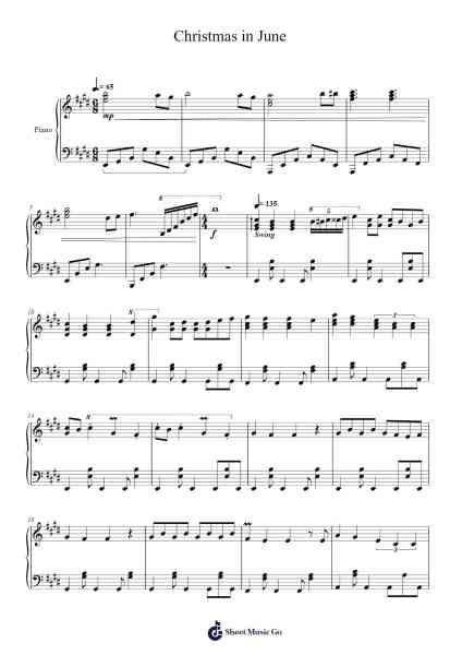 Christmas in June Sheet Music by AJR-Arr.Billel Samry