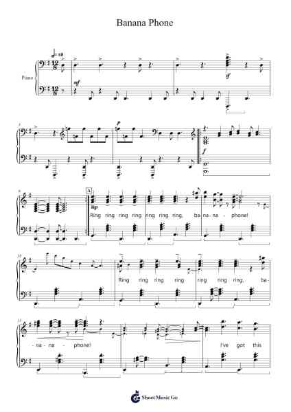 Banana Phone Sheet Music by Luchill Rhysnings-Arr.Temlouie Ramsjo