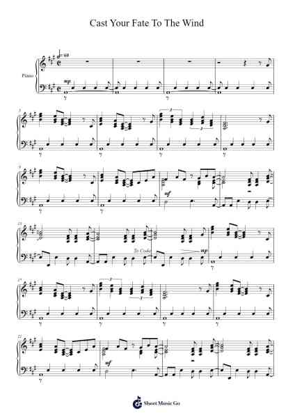Cast Your Fate To The Wind Sheet Music by Vince Guaraldi-Arr.Sywatt