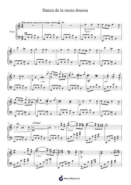 Danzas Argentinas no. 2, "Danza de la moza donosa" Sheet Music by Alberto Ginastera-Arr.Jonesram Bonah