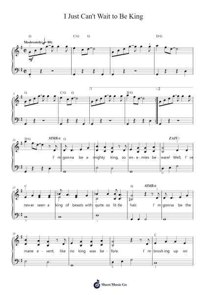 I Just Can't Wait to Be King Sheet Music by Elton John-Arr.Humglas Leathus