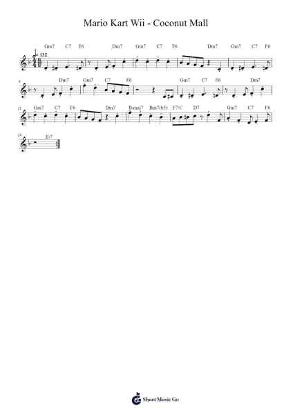Mario Kart Wii - Coconut Mall Sheet Music by Ryo Nagamatsu-Arr.Pullzie Willmiles