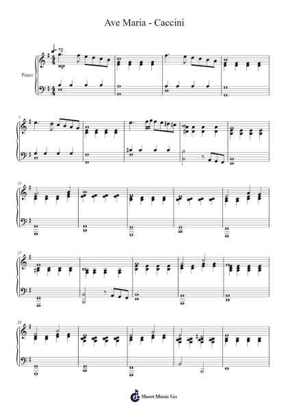Ave Maria Bladmuziek van Giulio Caccini-Arr.Virlouis