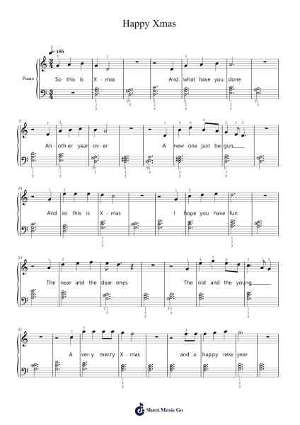 Happy Xmas Sheet Music by John Lennon-Arr.Morelard
