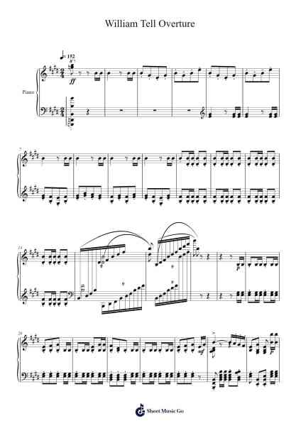 William Tell Overture Notenblatt von Gioachino Rossini-Arr.Joeswift Mcyves