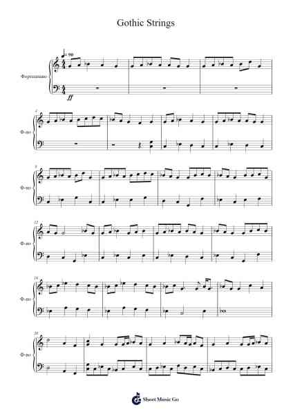 Gothic Strings Sheet Music by Dulbryce Iveslia-Arr.Cotphrey