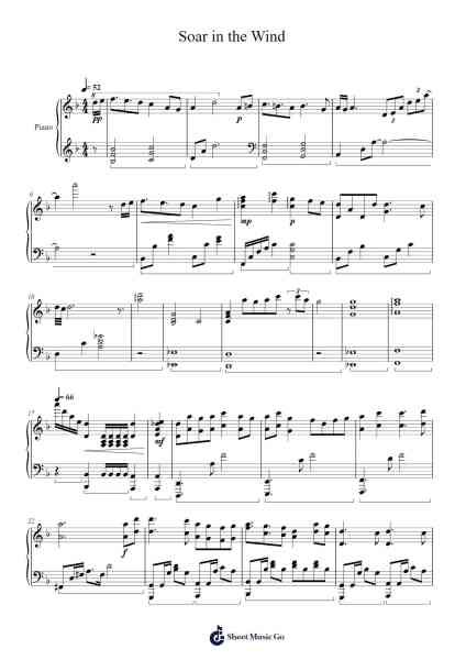 Soar in the Wind - Tsubaki in Thawing Snow Sheet Music by HOYO-MiX-Arr.Vabuck Clevevien