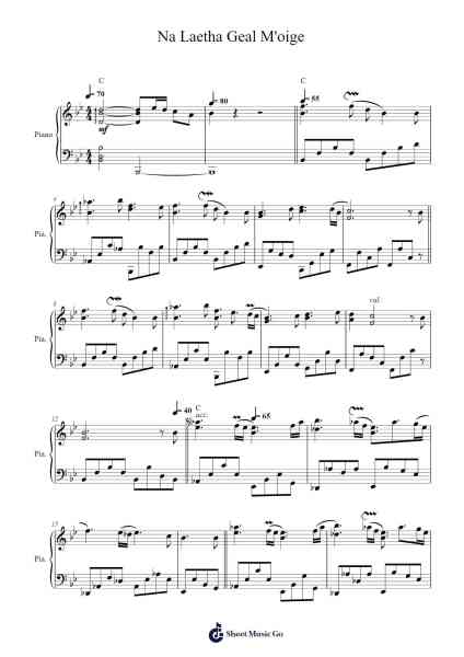 Na Laetha Geal M'oige Sheet Music by Enya-Arr.Simpbrown