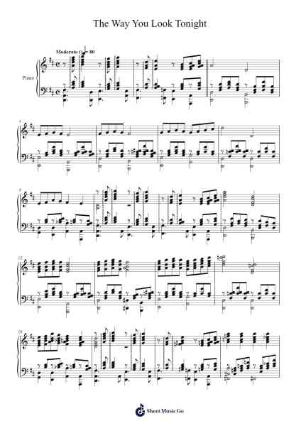The Way You Look Tonight Sheet Music by Frank Sinatra-Arr.Kingsmiah Burnekyle