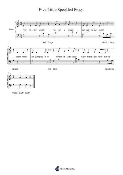 Five Little Speckled Frogs Sheet Music by Misc Traditional-Arr.Otnold