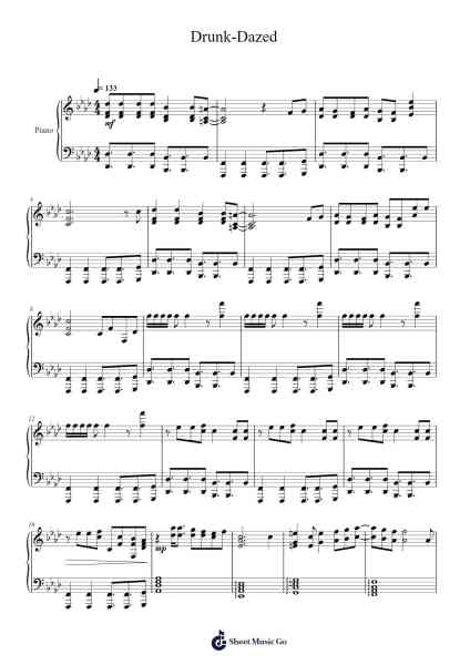 Drunk-Dazed Sheet Music by Gunchi-Arr.Alac Floleigh