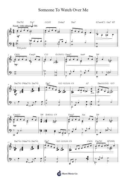 Someone To Watch Over Me Sheet Music by George Gershwin-Arr.Harloise Hanett