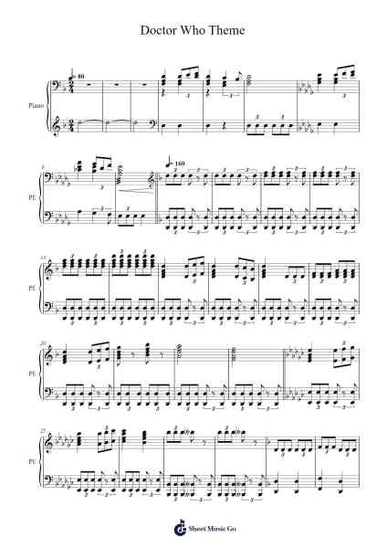 Doctor Who Theme Sheet Music by Raffaello Basiglio-Arr.Kepnia Lilbohm