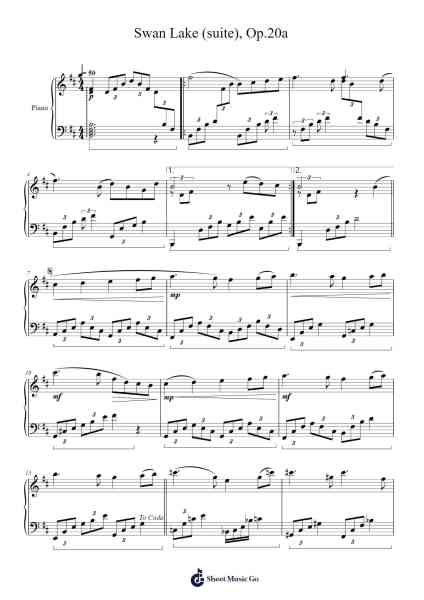 Swan Lake (suite), Op. 20a Sheet Music by Pyotr Ilyich Tchaikovsky-Arr.Gwenje Cookmike