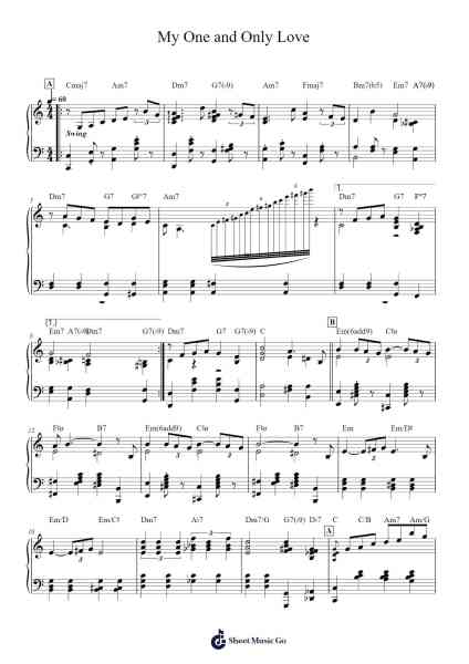 My One and Only Love Sheet Music by Frank Sinatra-Arr.Mattvey Chilrick