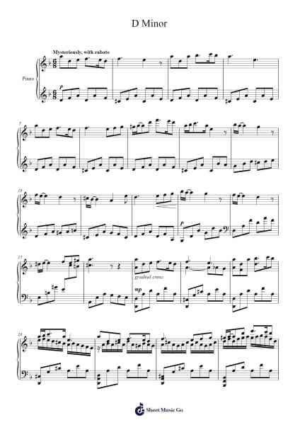 D Minor Sheet Music by Callum Ware-Arr.Narion