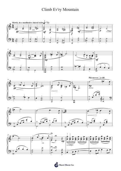 Climb Ev'ry Mountain (from The Sound of Music) Sheet Music by Rodgers & Hammerstein-Arr.Temvogt Roblome