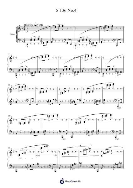 Transcendental Étude No. 4 in D minor, S.139 'Mazeppa' Sheet Music by Franz Liszt-Arr.Leighborn