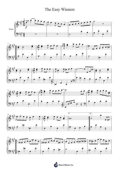 The Easy Winners Sheet Music by Scott Joplin-Arr.Ronbard