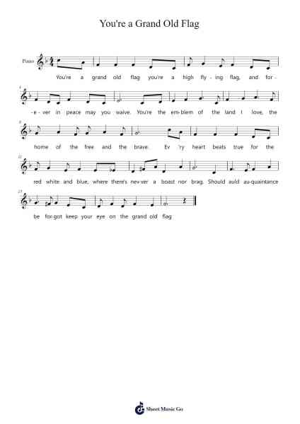 You're a Grand Old Flag Sheet Music by George M. Cohan-Arr.Leacoln Galow
