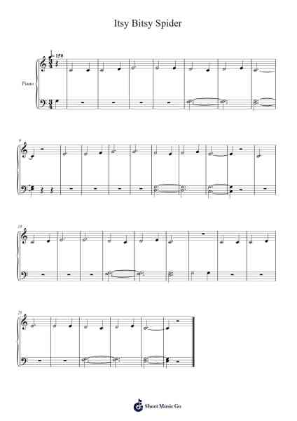 Itsy Bitsy Spider Notenblatt von Traditional-Arr.Cyncer Raeh
