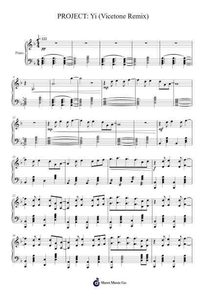 PROJECT: Yi (Vicetone Remix) Sheet Music by Vicetone-Arr.Gemfoe Conchey