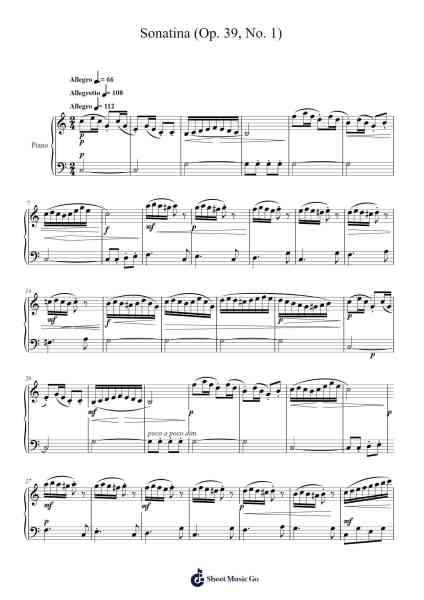 Sonatina Op. 39, No. 1 Sheet Music by Frank Lynes-Arr.Pebar Hawgie