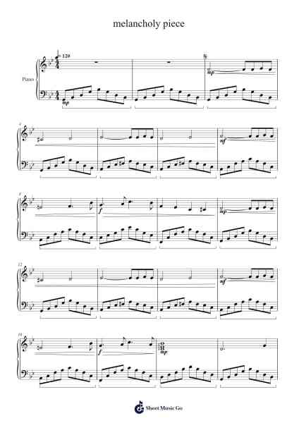 melancholy piece Sheet Music by Masao Aichi-Arr.Fansid Berfoe