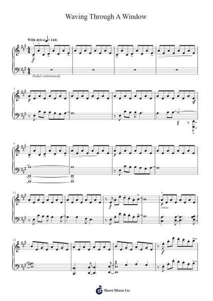 Waving Through A Window Sheet Music by Benj Pasek/Justin Paul-Arr.Zoethune