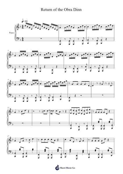 Return of the Obra Dinn Sheet Music by undefined-Arr.Earwy