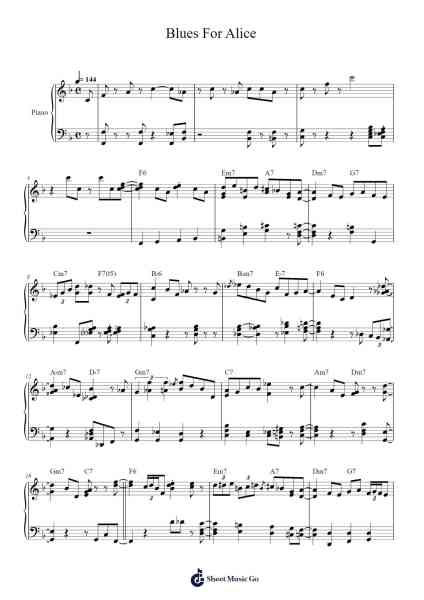 Blues For Alice Sheet Music by Charlie Parker-Arr.Hulstone Lilsper