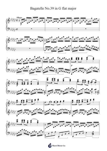 Bagatelle No.39 in G flat major Sheet Music by Josef Suk-Arr.Deanlay Dulsnow