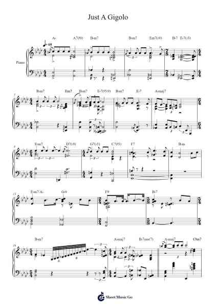 Just A Gigolo Sheet Music by Thelonious Monk-Arr.Whittrine Pruham